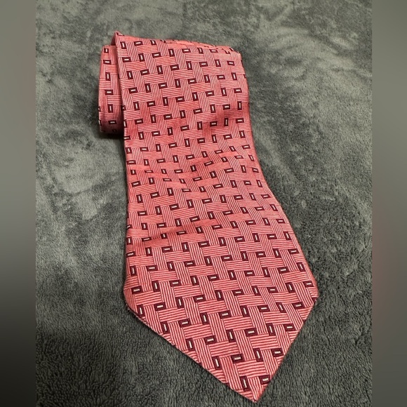 Brooks Brothers Other - Brooks Brothers Pink and Black Geometric Tie